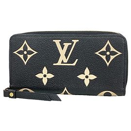 Cartera larga Louis Vuitton Monogram Empreinte Bicolor Negro Beige