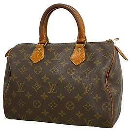 Louis Vuitton Monogram Speedy 25 Handbag Brown