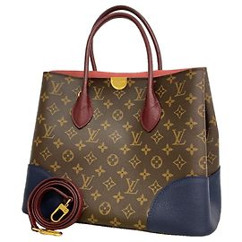 Louis Vuitton Monogram Flandrin Tote Bag Brown Navy blue