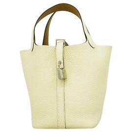 Hermès Borsa Hermes Picotin Lock PM Casaque Bianco