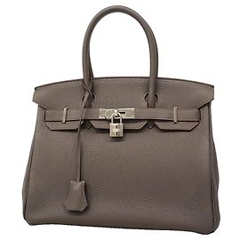 Hermès Bolso Hermes Birkin 30 de piel Togo Gris