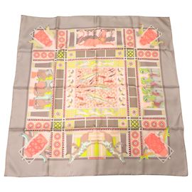 Hermès Hermes Carre 90 LES SECRETS DE MINOS Women's Scarf Brown