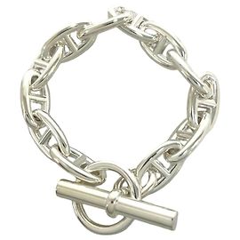 Hermès Pulsera Hermes Chaine d'Ancre GM Plata