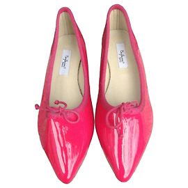 Autre Marque Bagllerina Ballerines Pliables en Cuir Verni Rose Rose