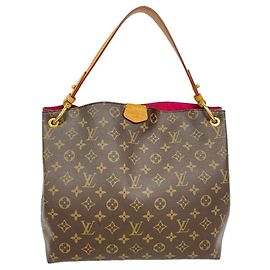 Louis Vuitton Monogram Graceful PM Shoulder Bag Brown Pink