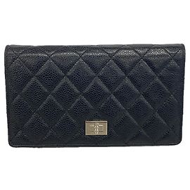 Portefeuille long Chanel 2.55 en noir Noir