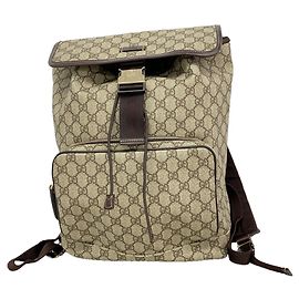 Mochila Gucci GG Supreme Marrom Bege
