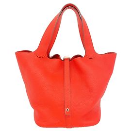 Hermès Bolso Hermes Picotin Lock MM Roja