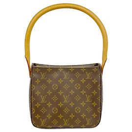 Sac à épaule Louis Vuitton Monogram Looping MM Marron