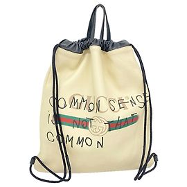 Gucci Ivory Leather Backpack Cream