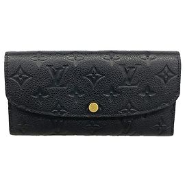 Louis Vuitton Monogram Empreinte Portefeuille Emilie Long Wallet Noir