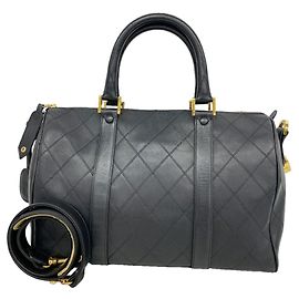 Chanel Bicolore Handtasche aus Lammleder Schwarz