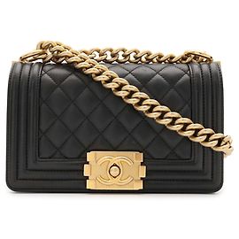 Bolsa de Ombro Chanel Boy Chanel 20 Matelassé Coco Mark Chain Preto