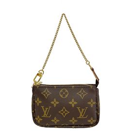 Louis Vuitton Monogram Mini Pochette Accessoires Marrone