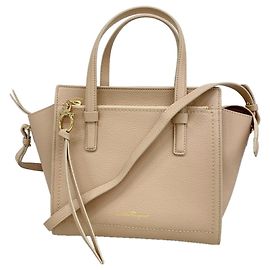 Salvatore Ferragamo Gancini Leather Handbag Beige