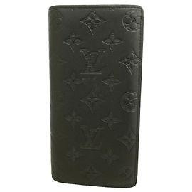 Louis Vuitton Monogram Shadow Portefeuille Brazza Long Wallet M62900 Schwarz