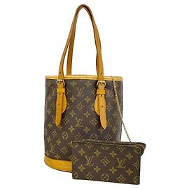 Sac Tote Louis Vuitton Monogram Bucket PM Marron