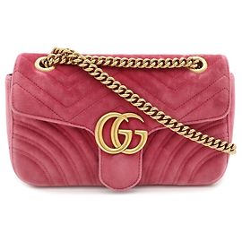 Bolsa de Ombro com Corrente Gucci GG Marmont Rosa