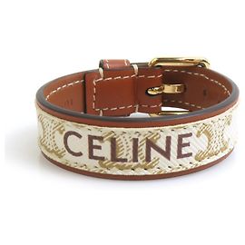 Céline Bracelet à breloques Celine Marron Doré Blanc cassé