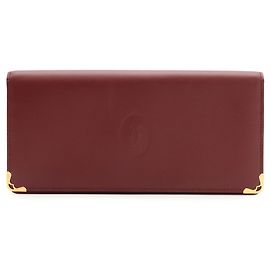 Portefeuille long bi-fold Cartier Must de Line Bordeaux