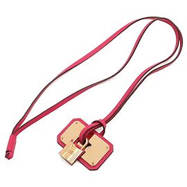 Hermès Colar com pingente HERMES O'Kelly GM Cadena Dourado Fuschia