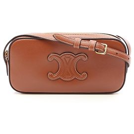 Céline Bolsa de Ombro Celine Mini Camera Cuire Triomphe Marrom