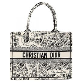 Christian Dior Book Tote Medium Plan de Paris Handtasche Schwarz Weiß