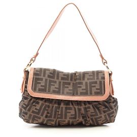 Bolsa Fendi Chef Bolsa de ombro Zucca Marrom Preto Rosa