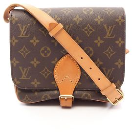 Louis Vuitton Cartouchiere MM Monogram Shoulder Bag Brown