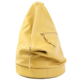 Mochila Loewe em couro amarelo Amarelo