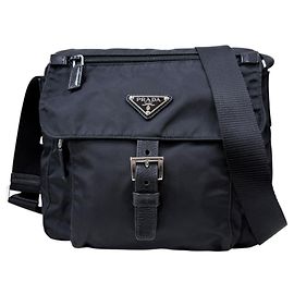 Prada Black Nylon Shoulder Bag Black