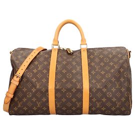 Sac Louis Vuitton Keepall 50 Bandoulière Monogram Marron