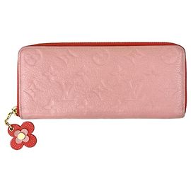 Louis Vuitton Portefeuille Clemence Long Wallet Rosa Naranja