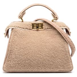 Fendi Pink Small Shearling Peekaboo ISeeU Satchel Pink