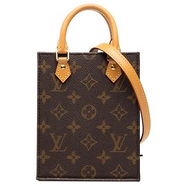 Louis Vuitton Brown Monogram Petit Sac Plat Marron