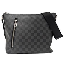 Borsa a tracolla Louis Vuitton Damier Graphite Nero Bianco Damier ebene