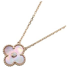 Colar Van Cleef & Arpels Vintage Alhambra em madrepérola rosa Rosa Dourado Outro