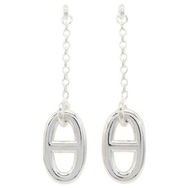 Hermès Hermes Gene d'Ancre Farandole Earrings Silvery