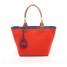 Hermès Bolso Tote Hermes Steeple 28 Castaño Roja Azul
