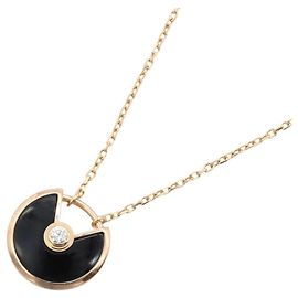Colar Amulet Cartier Preto Dourado Outro