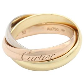 Anillo Cartier Trinity en oro blanco oro amarillo y oro rosa Plata Dorado