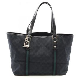 Gucci GG Canvas Tote Bag Schwarz Grün