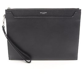 Borsa a pochette in pelle nera Yves Saint Laurent Nero