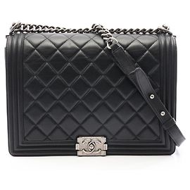 Borsa a tracolla/Borsa a mano Chanel Boy Large Matelassé Nero