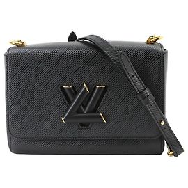 Louis Vuitton Epi Twist MM Chain Shoulder Handbag Black