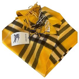 Burberry Kaschmir-Schal mit Check-Muster in Gelb/Schwarz Schwarz Weiß Gelb