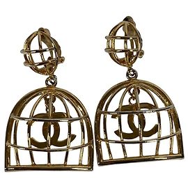 Orecchini a clip CHANEL Vintage Birdcage D'oro