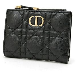 Carteira bi-fold Christian Dior Dior Caro Dahlia Preto