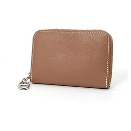 Hermès Tarjetero Compacto Hermes en Gold Brown Castaño