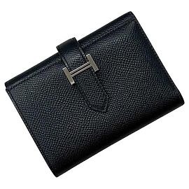 Hermès Cartera Hermes Bearn Tri-fold Negro